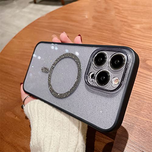 Étui magnétique paillettes iPhone 13 Pro avec cercle de charge sans fil