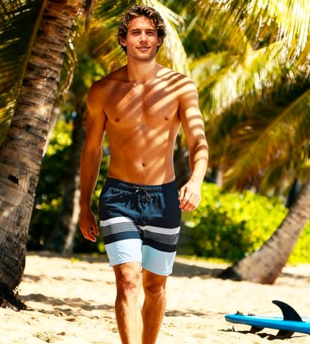 Image of HODOSPORTS Mens 7 inch Swim Trunks with Compression Liner S-6XL Quick Dry Swimming Shorts Zipper Pockets Swimsuits