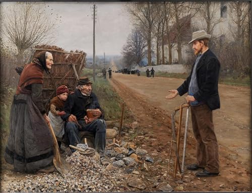 Lienzo de la pintura Una strada di campagna de Hans Andersen Brendekilde en formato 60x90cm