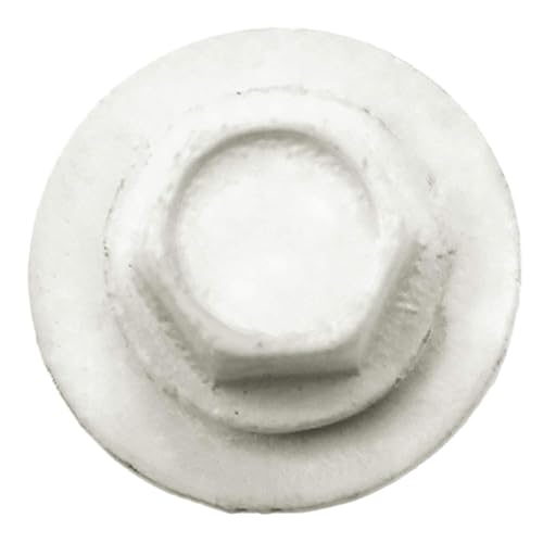 Miniatura 4 de #10 Metal Roofing Screws (250) Screws x 2-12" Bone White Hex Washer Head Sheet Metal Roof Screw. Self StartingTapping EPDM Washer. Colored Head for