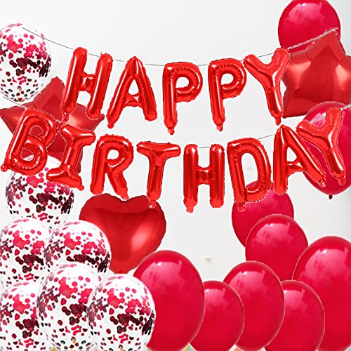 Image of Sweet 26th Birthday Decorations Party Supplies,Red Number 26 Balloons,26th Foil Mylar Balloons Latex Balloon Decoration,Great 26th Birthday for Girls,Women,Men,Photo Props
