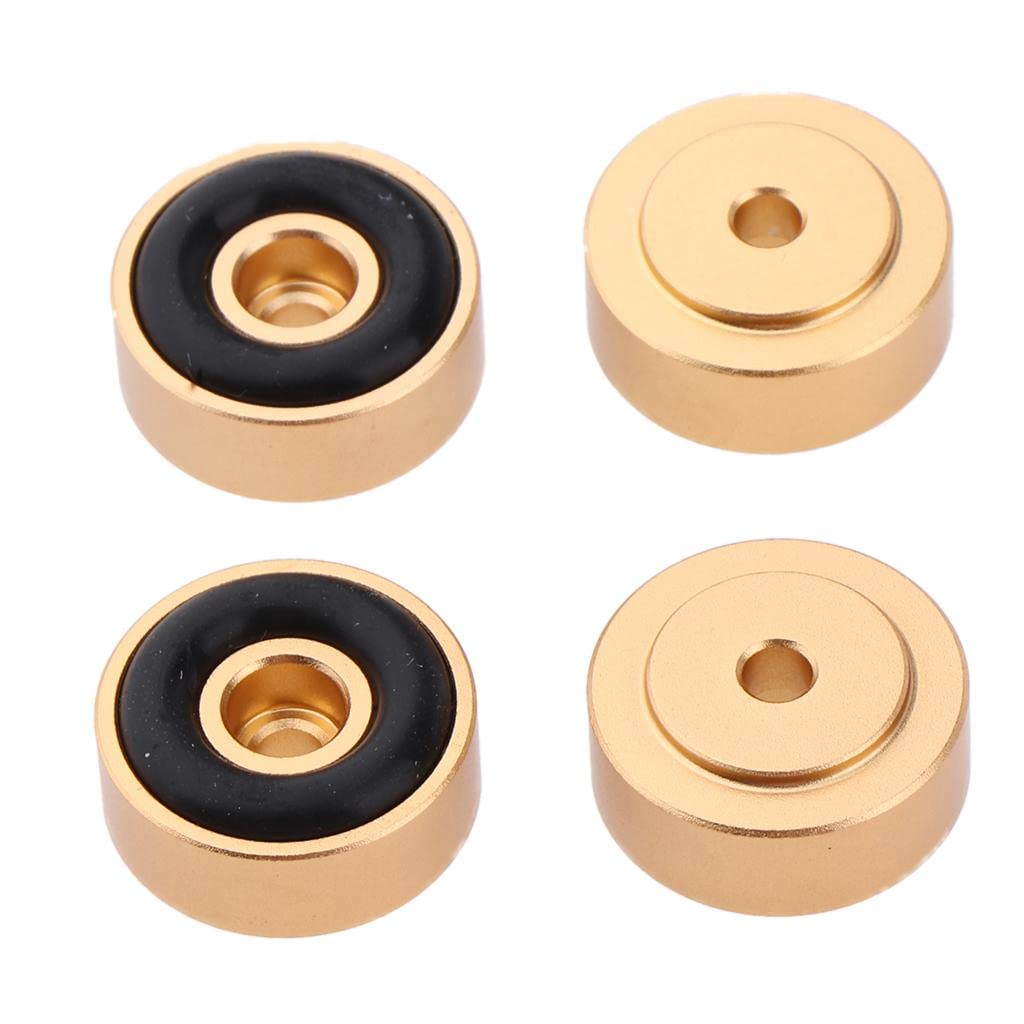 4 Pack Aluminum Speaker Spike Shockproof 20x8mm Isolation Feet Stand Cone Pad Turntable Amplifier CD DAC Recorder Gold-image-35