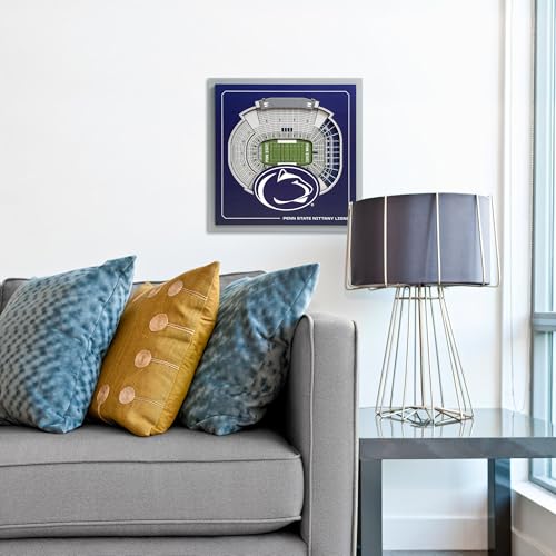 Image of YouTheFan Officially-licensed NCAA Stadium Series 3D Wall Art - multi-layer team stadium replica, detailed sports fan gift, indoor decor