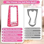 4.5FT Life Size Doll Photo Booth with 9Pcs Photo Props, Pink Princess Birthday Party Decorations for Girls, Doll Theme Photobooth Backdrop & Let’s Go Party Supplies for Photoshoot - Image 4