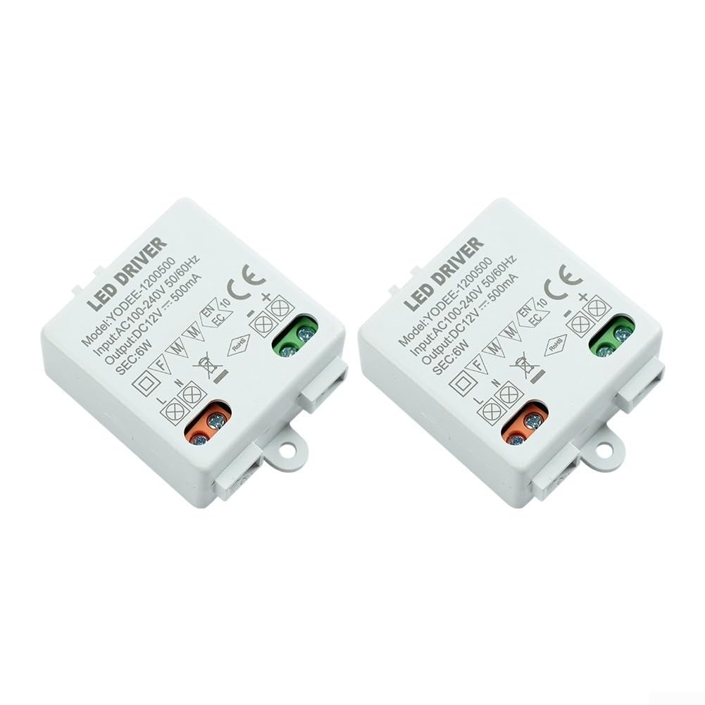 for MINI DC 12V LED Driver Transformer 230V to 12V, 100-240V Input, 12W Power Supply for Under Cabinet Lights, LED Strips, G4 MR16 Bulbs, 2 Pack