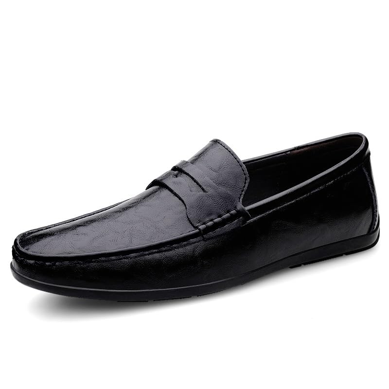 Mens Loafers Shoe Round Toe Faux Leather Penny Loafers Flexible Anti-Slip Lightweight Party Slip On2