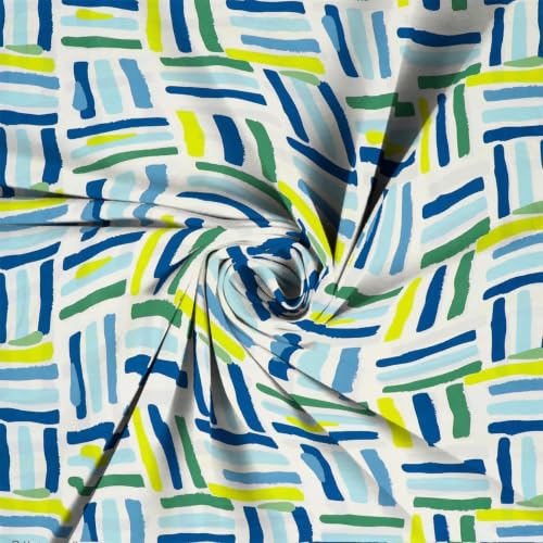 Image of la' amour Single Size Fitted Bedsheet with 1 Pillow Cover, Soft Breathable Elastic Bed Sheet for Single Bed, Premium Printed Bedsheet with All Around Elastic - 36 x 72 + 6 Inches, Abstract Aqua Brush
