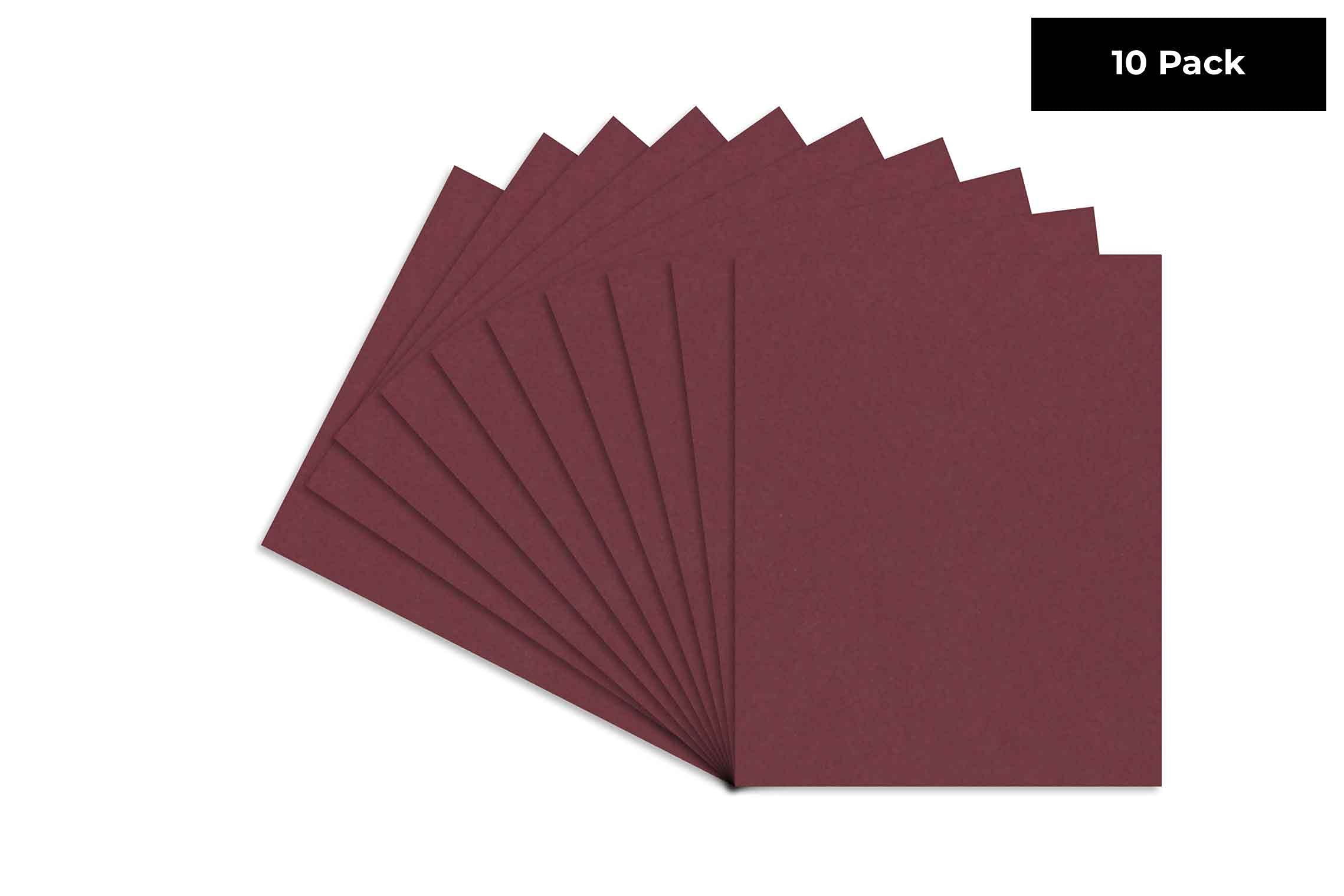 Burgundy 8x10 Backing Board - Uncut Photo Mat Board (10-Sheets)