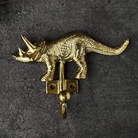 BROOK AND BIRCH Dinosaur Wall Hook Gold Animal Bird Iron Hook Vintage Iron Coat Hook Hanger for Hanging Coat Towel Hat Bags Cups Wall Mounted - 1 pc