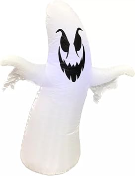 3.5 Gemmy Airblown Inflatable Halloween Skinny Curved Scary Ghost Yard Decoration 224338