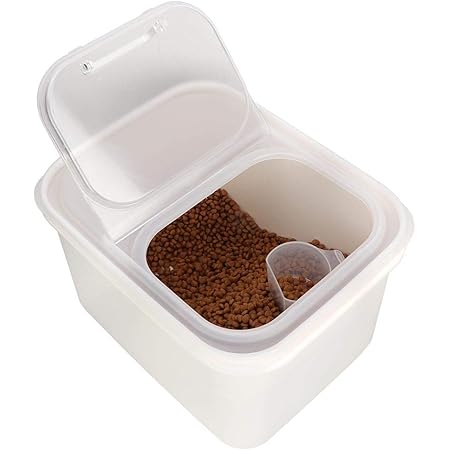 Amazon Co Jp 5月の贈り物 キャットドッグフード収納ボックス 計量カップ付き大容量フード収納コンテナバケット L ペット用品