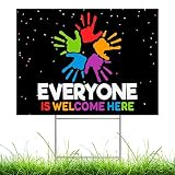 Welcome Back to School Outdoor Lawn Sign Everyone Is Welcome Here Corrugated Yard Sign with Stake Fi