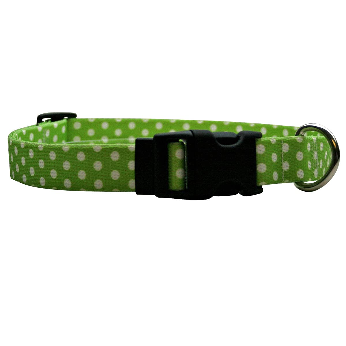 Yellow Dog Design Standard Easy-Snap Collar, New Green Polka Dot, Large 18" - 28"