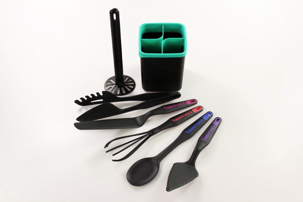 TUPPERWARE Griffbereit Heber+Pürier-Meister+Kochlöffel+ Palette+Ordnungstopf (7) P 26952