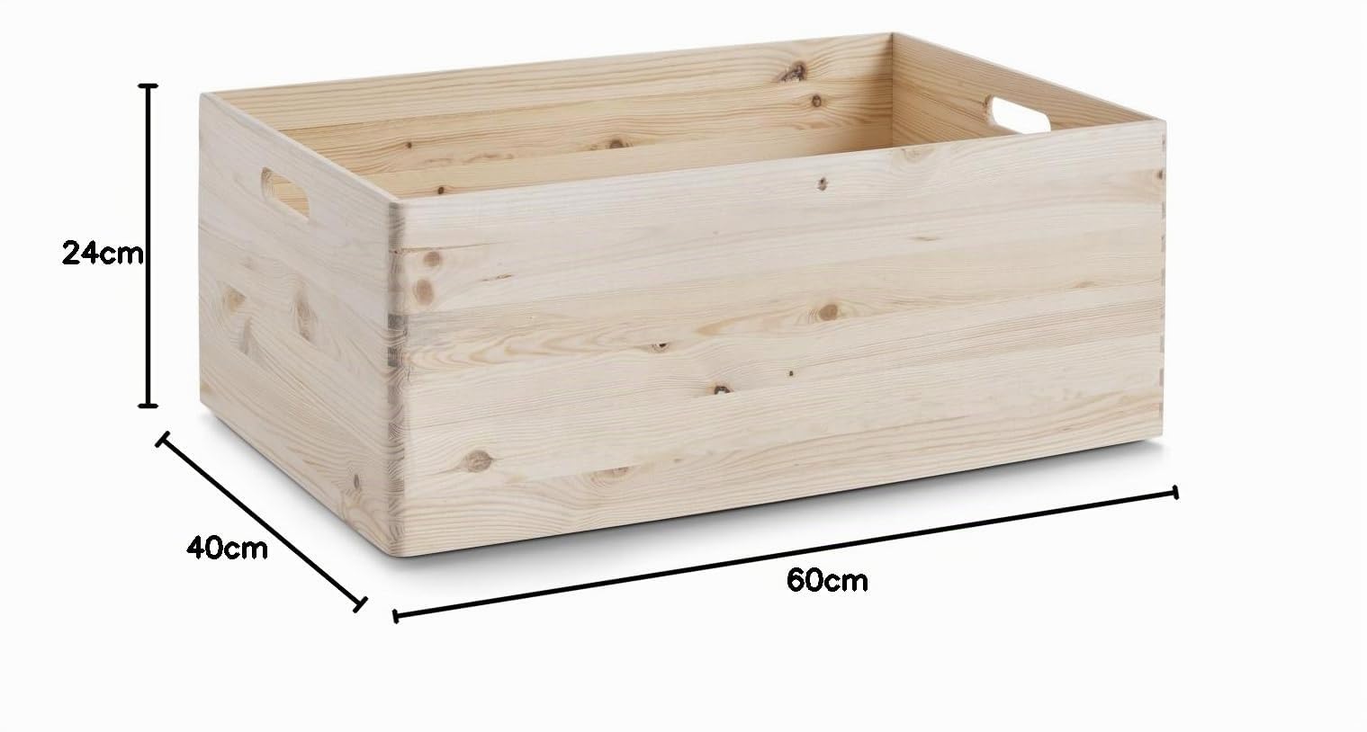 Zeller 13144 Caja Multiusos, Madera, Marrón, 60x40x24 cm