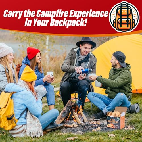 SUNLIFER Natural Fire Starters for Grills: Premium Waterproof Quick Firestarters Sticks | Odorless Fire Starter for Campfires | Fireplaces | Wood Stove | BBQ | Smoker | Fire Pit - 72 pcs