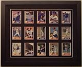 Trading Card Display Frame for 15 Standard Trading Cards - Black Frame with Black (White Trim)...