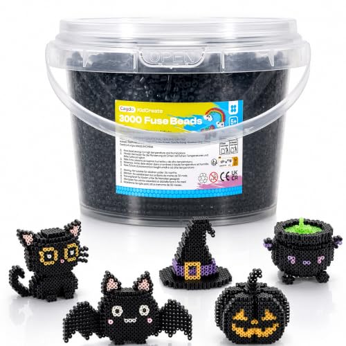 Caydo 3000PCS 5mm Black Fuse Beads Bucket Packed