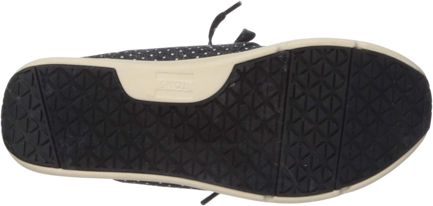 TOMS Womens Del Rey Lace Up Sneakers Shoes Casual - Grey Black Canvas Polka Dot 10 Medium US