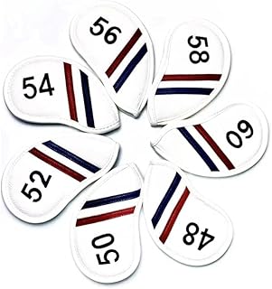 ゴルフ アイアン カバー ウェッジカバー ヘッドカバー 高級pu革 単品 防水 アイアンカバー 48° 50° 52° 54° 56° 58° 60° 高級pu革 防水 ライン入り