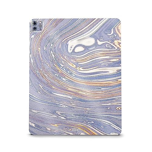 Image of MightySkins Carbon Fiber Skin Compatible with Apple iPad Pro 12.9 inch M2 6th Gen (2022) Full Wrap Kit - Liquid Silver | Protective, Durable Textured Carbon Fiber Finish | Easy to Apply | Made in The USA