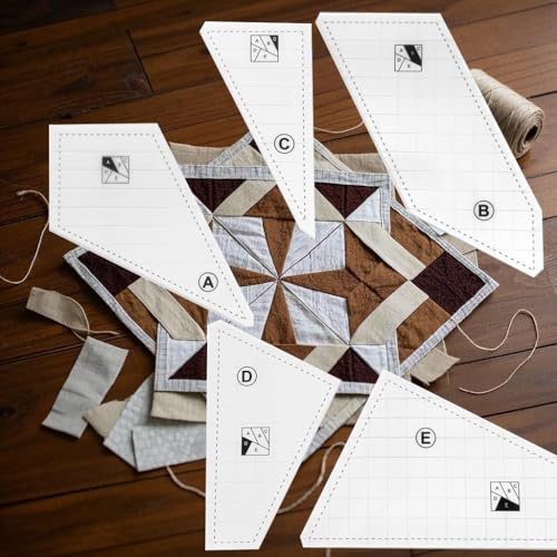 Quilt-Lineale, 5-teiliges Set, Acryl, kreative Quilt-Vorlage zum Schneiden von Mustern, perfektes Quiltzubehör für Nähmaschine (A-E)