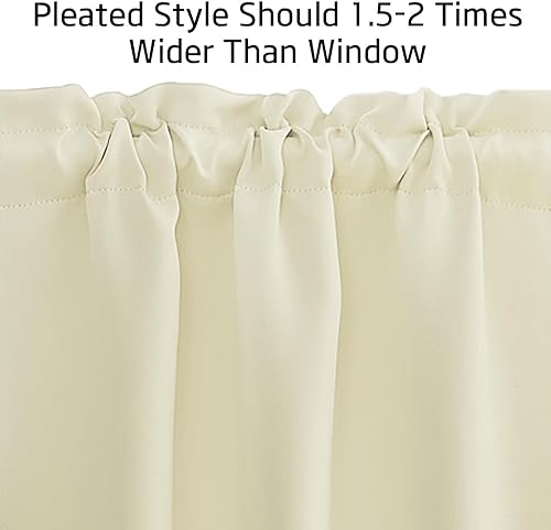 Vista 33 de NICETOWN Paneles de cortina opacas para ventanas pequeñas, con aislamiento térmico, oscurecimiento de habitación, bolsillo para barra, para cubrir