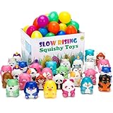 Slow Rising Squishy Toys with Easter Eggs - 30 PCS Stress Relief Fidget Toys,Birthday Goodie Bag Stuffers Treasure Box Toys, Kids Classroom Prizes,Claw Machine Toys,Mini Animal Toys