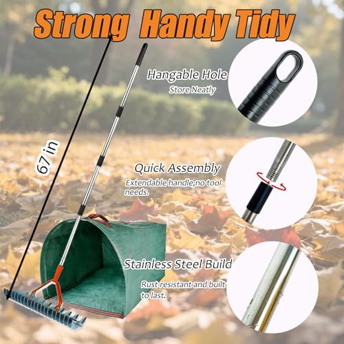 Thatch Rake 170cm Long Handle Garden Rake - Image 3