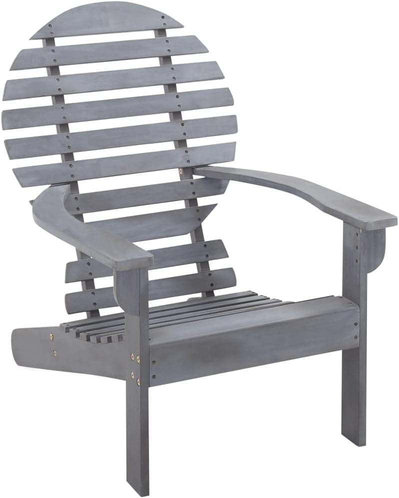 Chair,Camping Chair,Patio Armchairs,Lawn Chairs,Deck Chair,Club Chairs,Bistro Chairs,Lounge Chairs,High Back Chairs,for Garden,Backyard,Lawn,Porch,Poolside,Balcony,Solid Acacia Wood Gray