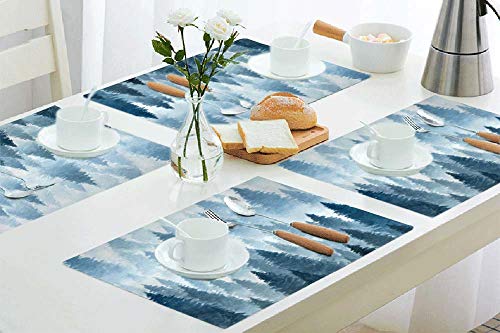 Moslion Watercolor Foggy Placemats #TOP5