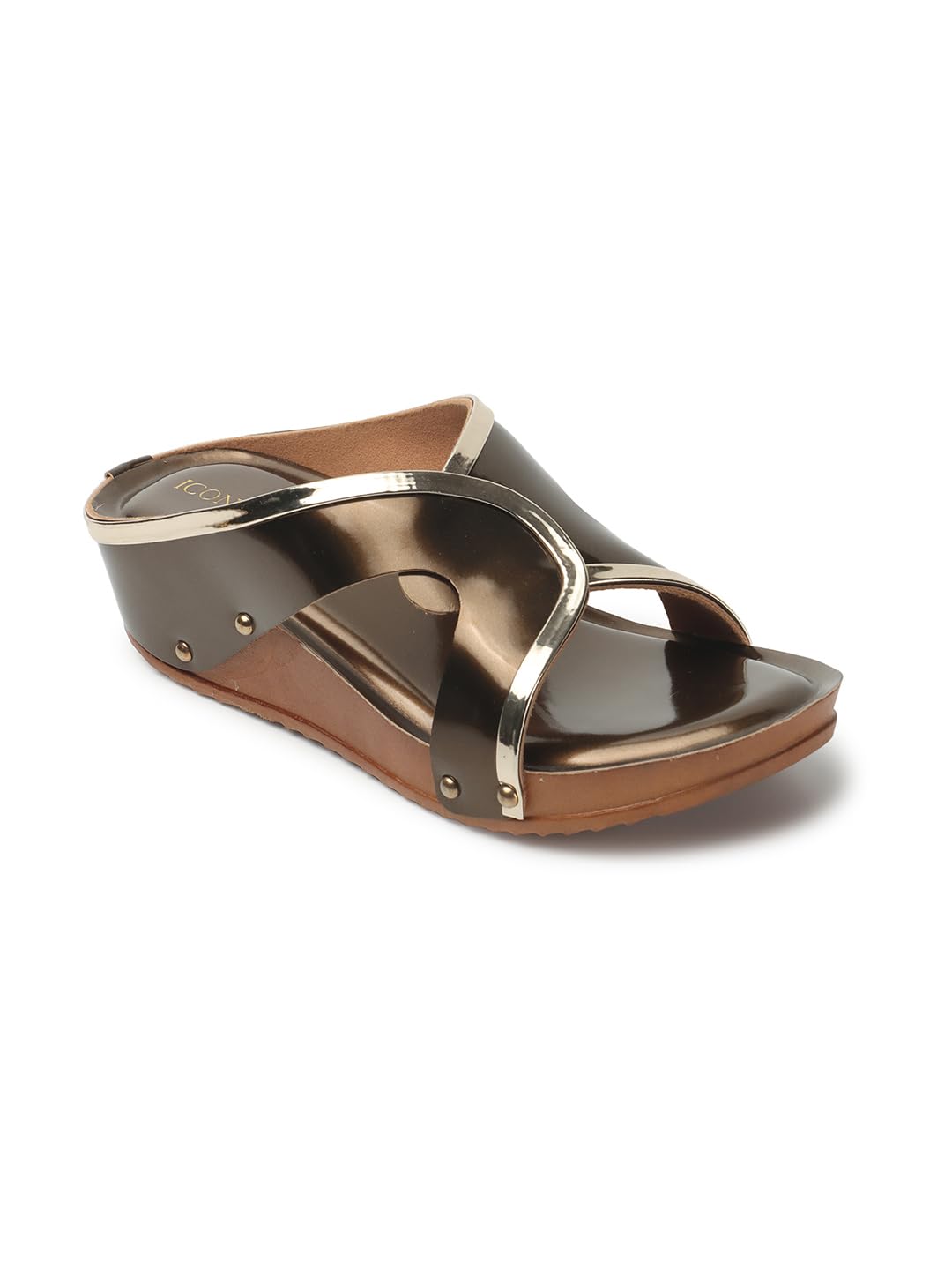 Women Comfortable Wedge Heel Round Toe Slip On fashion Sandal for Party, Wedding and Casual Use-image-3