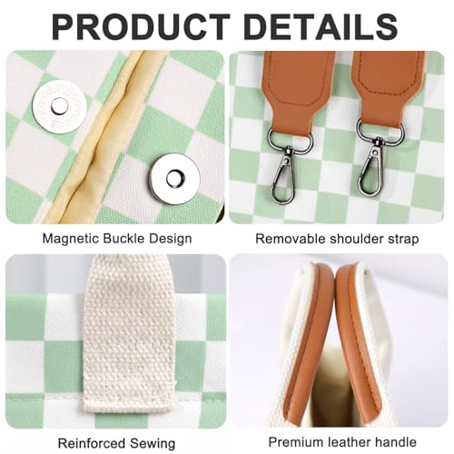 Image of Canvas Tote Bag for Women with Pockets Crossbody Bag Tote Shoulder Handbags Casual Work Bags Everything Tote Bag