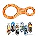 Descender,35KN Figure 8 Aluminum Alloy Descender for Rappelling Belaying Rock Climbing (Orange)