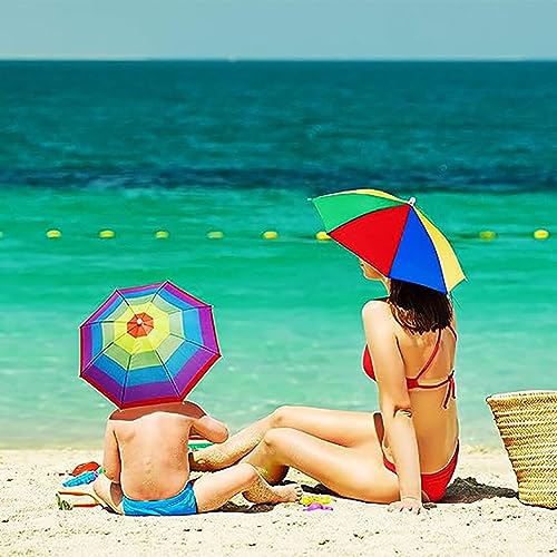 Behandy Umbrella Hat, 27 Inch Diameter Rainbow Umbrella Hats thumb #7