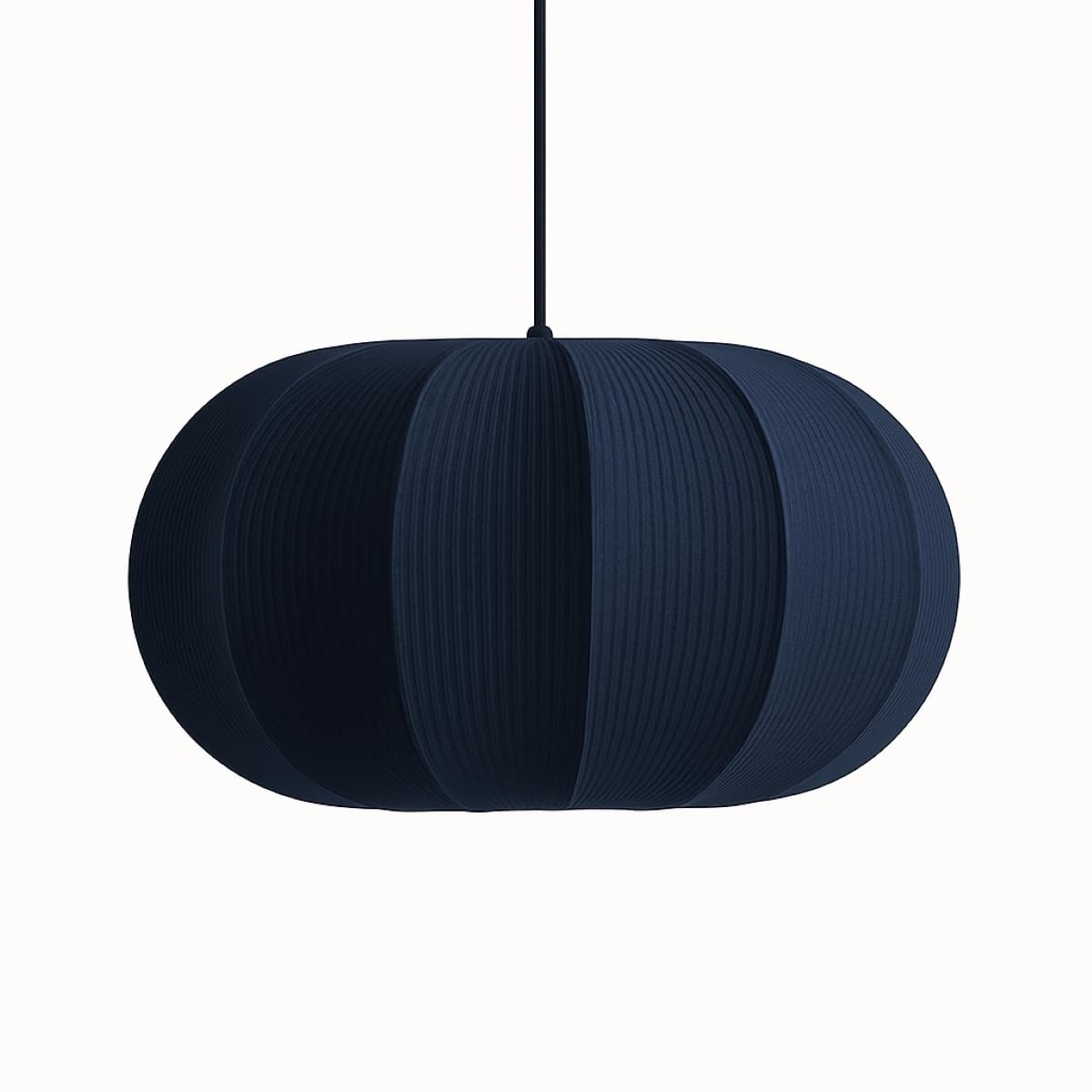 Cgc Lighting Navy Oval Indoor Lamp Shade Ribbed Stretch Cotton Fabric Hanging Ceiling Floor Table Lamp (Navy Oval)