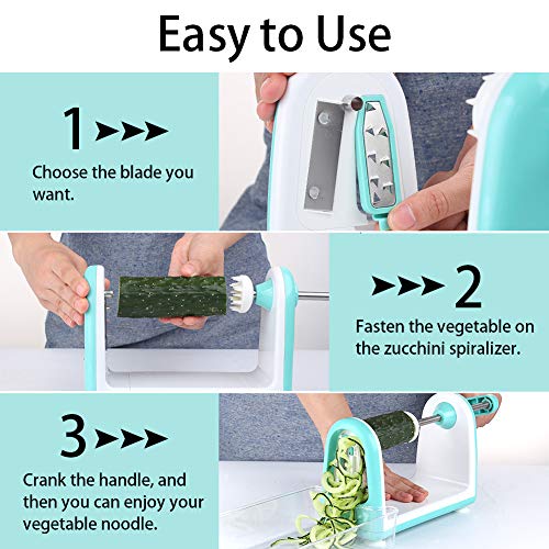 Ourokhome Zucchini Noodle Maker Spaghetti Spiralizer - 5 Blades Vegetable Slicer For Veggie Noodles And Curly Chips #TOP4