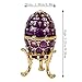QIFU Hand Painted Enameled Easter Egg Style Decorative Trinket Box Hinged Unique Gift for Family