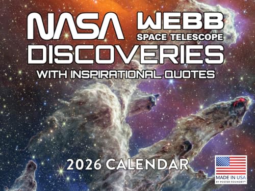 NASA James Webb Quotes Space Calendar 2026 Telescope Astronomy Monthly Wall Calender 12 Month | American Made In The USA