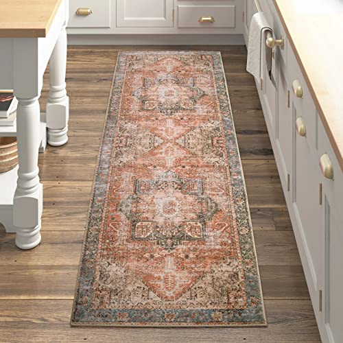 Sungea Hallway Runner Rug 2'X6', Washable Non-Slip Vintage Kitchen Runner Rug, Shaggy Soft Rug Runner Floor Carpet Area Rug For Bathroom Entryway Bedroom Foyer Laundry Room #TOP9