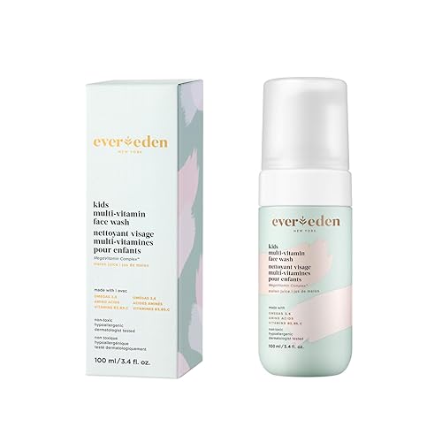 Evereden Lavado facial para niños jugo de melón, 3.4 fl oz. Cuidado de la piel natural y a base de plantas para niños Lavado facial limpio y no