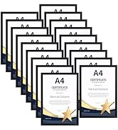 WOLTU Bilderrahmen A4 Set - 10 Goldene Fotorahmen Mit Passepartout