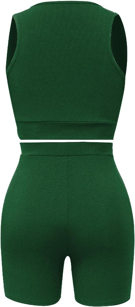 2 Piece Sets for Women Summer Work out Set Gym Sports Bra Biker Shorts High Waist Yoga Clothes Sexy Athletic Outfits - Image 9