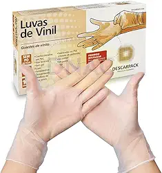 Luva Vinil Sem Pó - Com 100 Un -Descarpack - M