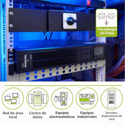Miniatura 4 de Tecnoware Power Systems - Sai Evo Dsp Plus 3600 Protección Contra Apagones 8 Salidas Iec Autonomía Hasta 40 Min Eficiencia 94 Interfaz Usb Rs232 Snmp Potencia 3600 Va