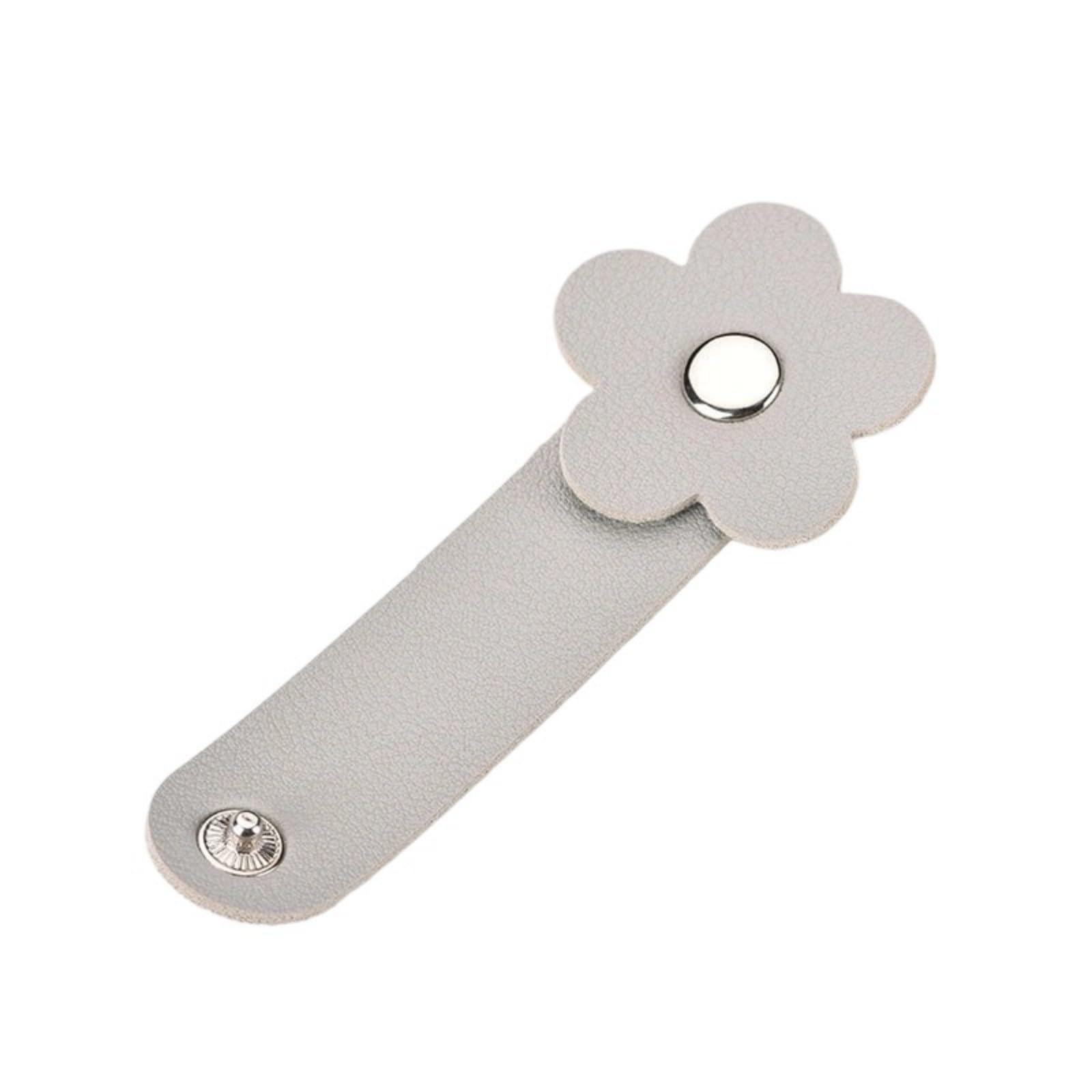 Molded Cable Tie Cord Clip with Snap Closure Design PU Leather Winder PU Leather Wire Holder for Headphones and Cables