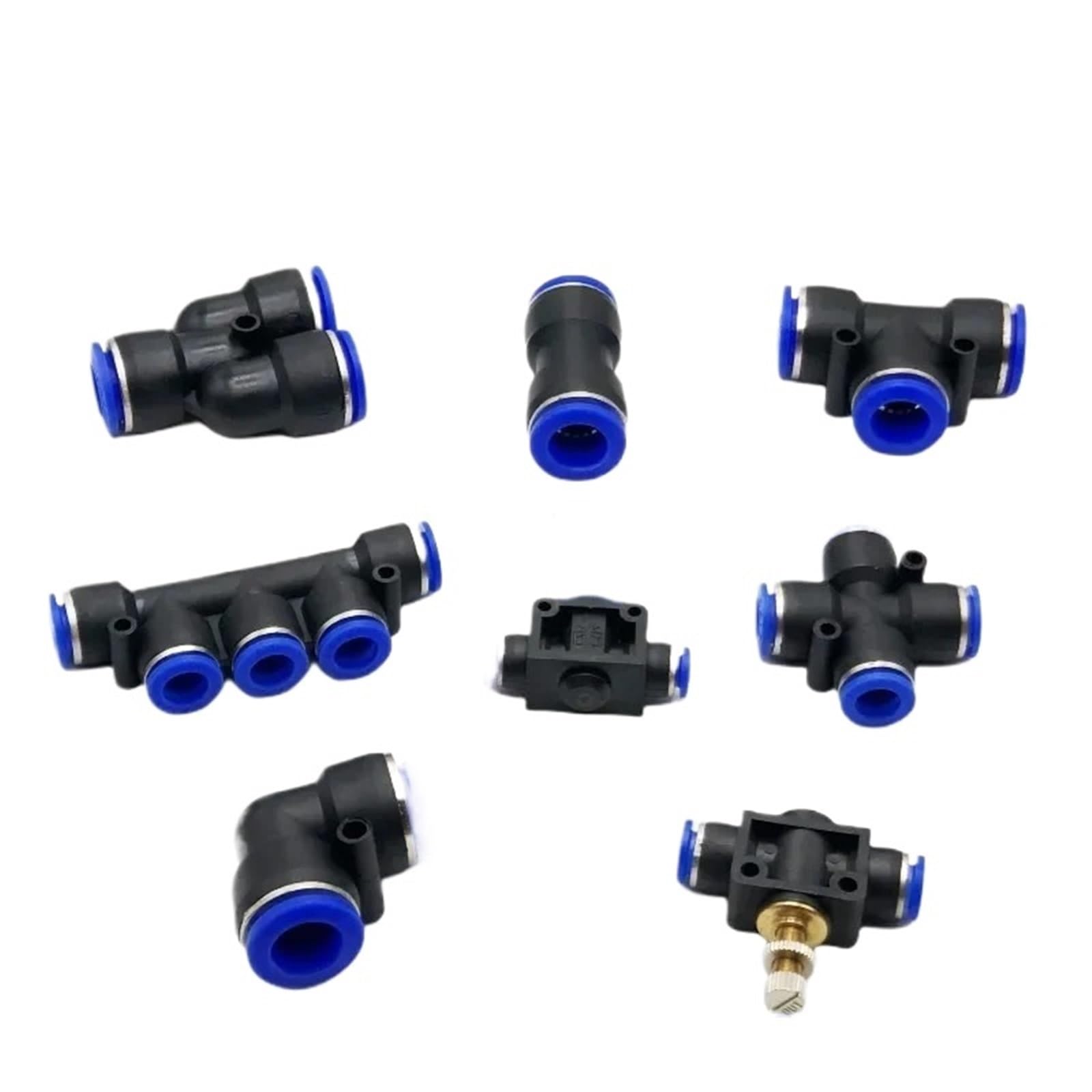 1 raccordo pneumatico per tubo flessibile ad aria, raccordi rapidi per tubi flessibili da 4 mm, 6 mm, 8, 10, 12, 14, 16 mm, PU, PY, PK, PM, PZA HVFF (PK, 4 mm)