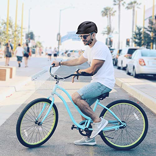 Slanigiro Adult Bike Helmet For Men Women - Bicycle Urban Road Helmet With Replacement Pads - Adjustable Fit System & Tail Light #TOP5