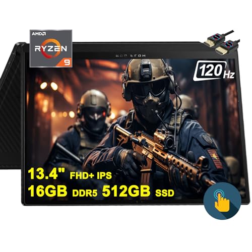 Image of Asus ROG Flow X13 Gaming 2-in-1 Laptop | 13.4 inch FHD+ 120Hz Glossy Touch 100% sRGB | AMD 8-Core Zen 4 Ryzen 9 7940HS (>i9-12900H) | 16GB DDR5 512GB SSD | Backlit FHD IR Camera Win11 Black + HDMI Cable