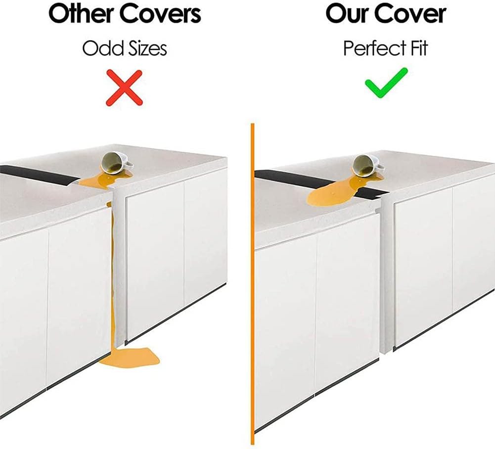 Kitchen Silicone Stove Counter Gap Cover, 21/25 inch Long & Extra Wide Stove Gap Filler Range Strips 2pcs,Between Oven and Countertop Dishwasher, Easy Clean Gap Guards